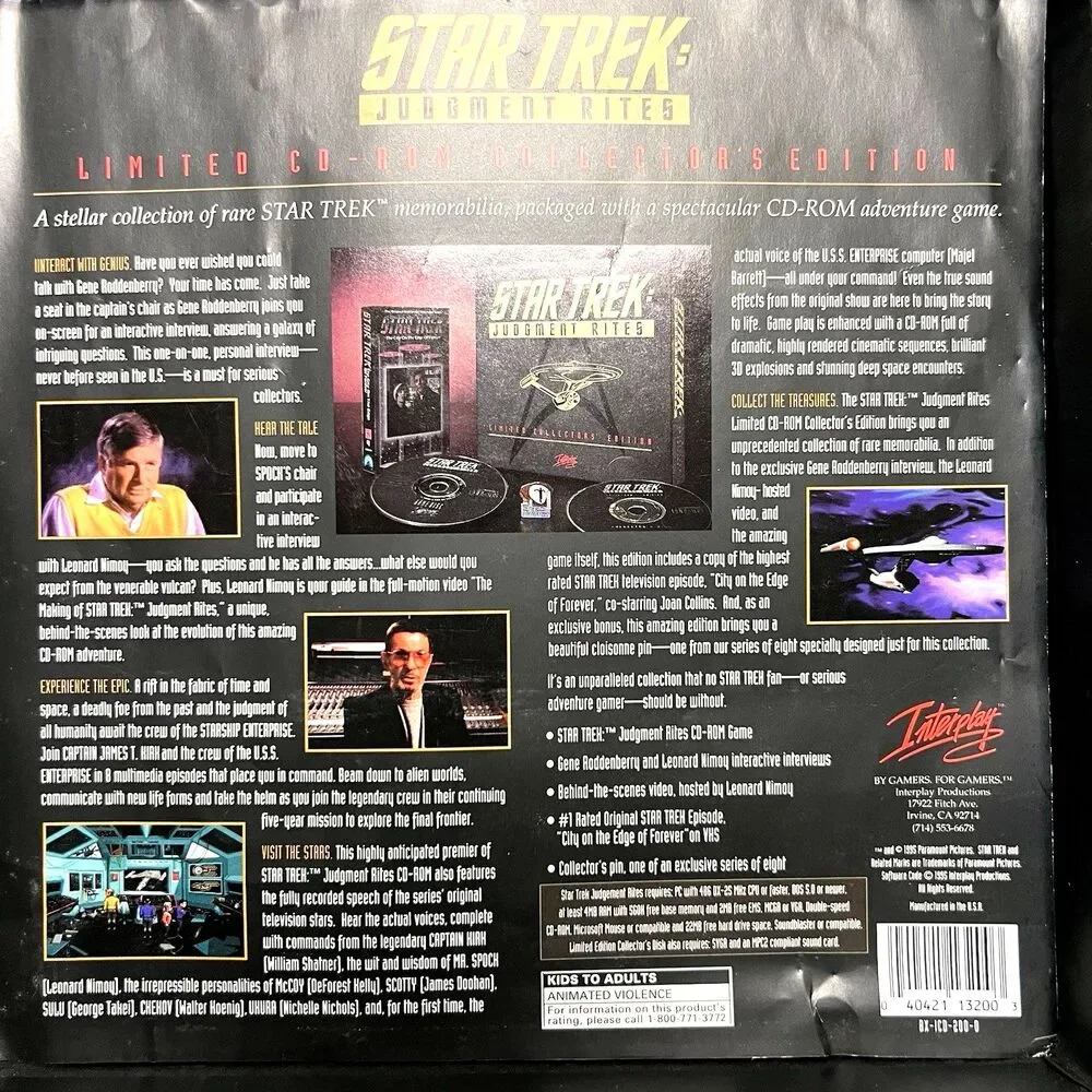 Star Trek: Judgment Rites Limited CD-ROM Collector's Edition (PC, 1995)
